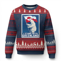 I Stand With Greenland Polar Bear Resist Ugly Christmas Sweater Vintage Patriotic Propaganda Sovereignty Protest