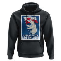 I Stand With Greenland Polar Bear Resist Hoodie Vintage Patriotic Propaganda Sovereignty Protest