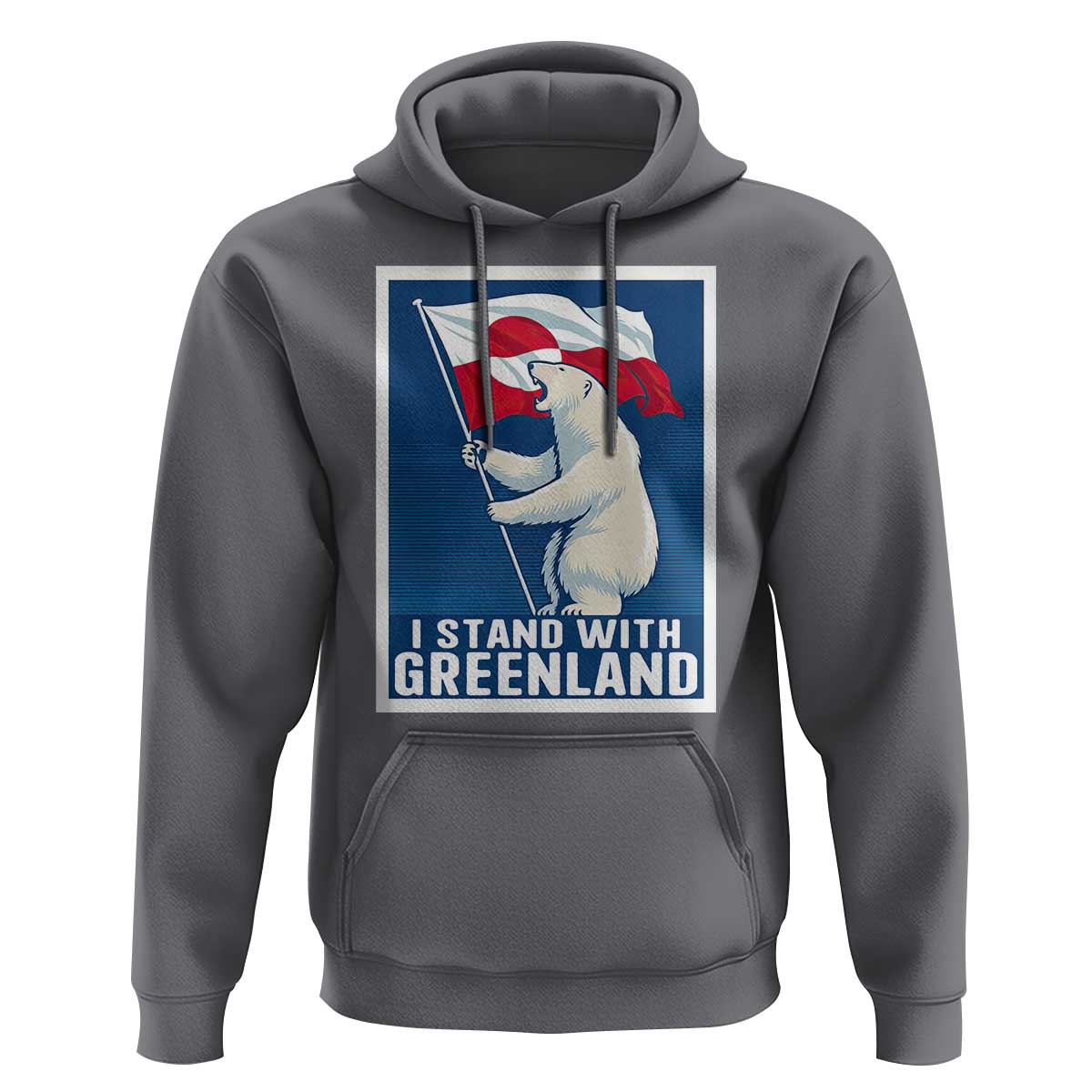 I Stand With Greenland Polar Bear Resist Hoodie Vintage Patriotic Propaganda Sovereignty Protest