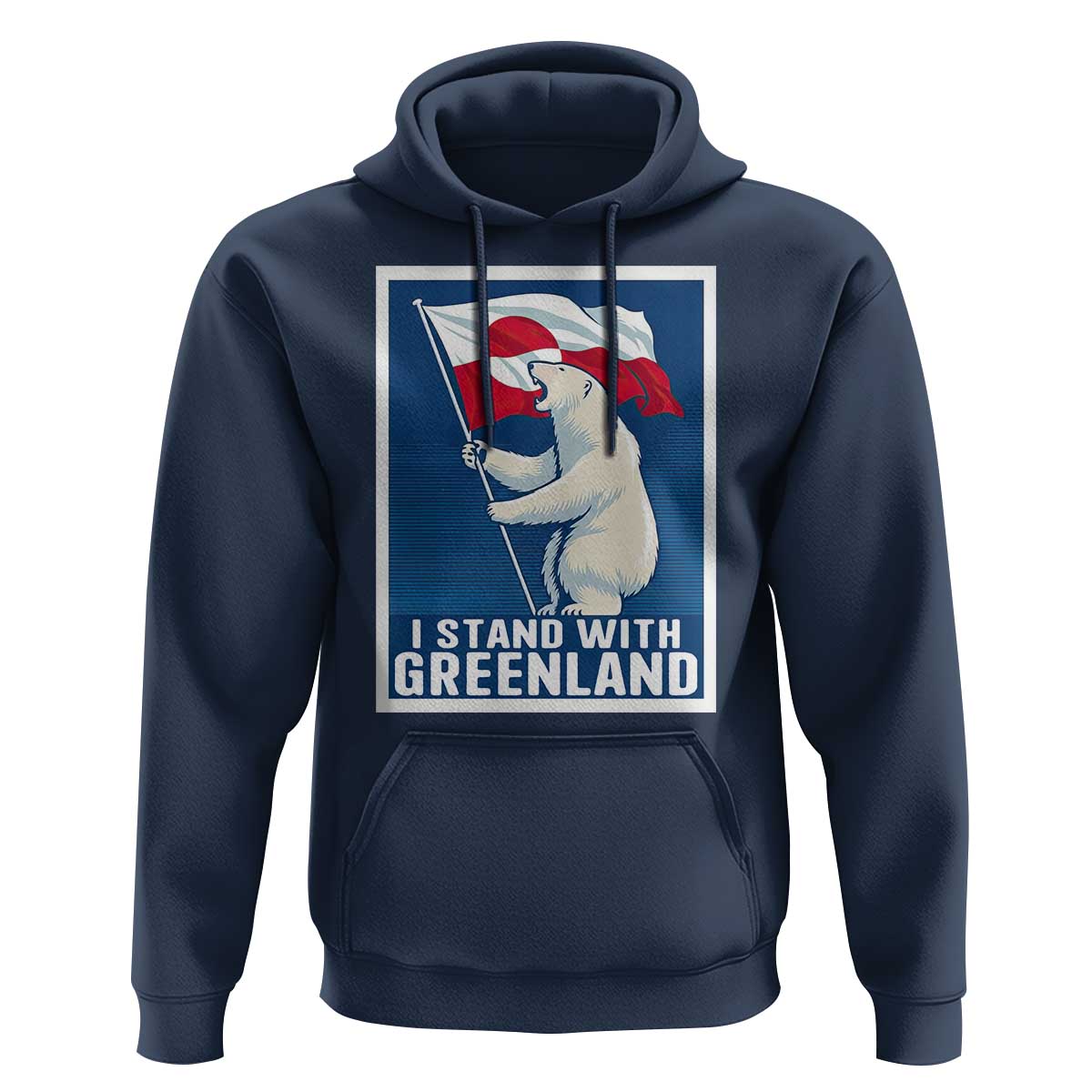 I Stand With Greenland Polar Bear Resist Hoodie Vintage Patriotic Propaganda Sovereignty Protest
