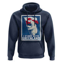 I Stand With Greenland Polar Bear Resist Hoodie Vintage Patriotic Propaganda Sovereignty Protest