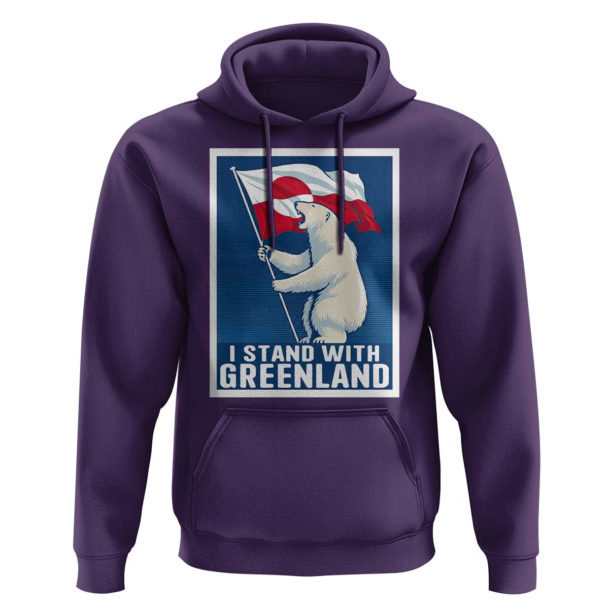 I Stand With Greenland Polar Bear Resist Hoodie Vintage Patriotic Propaganda Sovereignty Protest