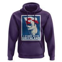 I Stand With Greenland Polar Bear Resist Hoodie Vintage Patriotic Propaganda Sovereignty Protest