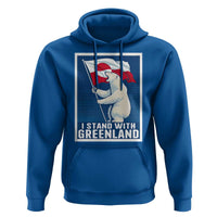 I Stand With Greenland Polar Bear Resist Hoodie Vintage Patriotic Propaganda Sovereignty Protest