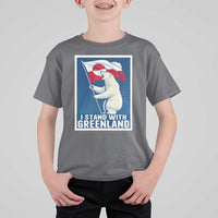 I Stand With Greenland Polar Bear Resist T Shirt For Kid Vintage Patriotic Propaganda Sovereignty Protest