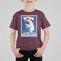 I Stand With Greenland Polar Bear Resist T Shirt For Kid Vintage Patriotic Propaganda Sovereignty Protest