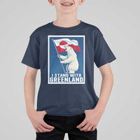 I Stand With Greenland Polar Bear Resist T Shirt For Kid Vintage Patriotic Propaganda Sovereignty Protest