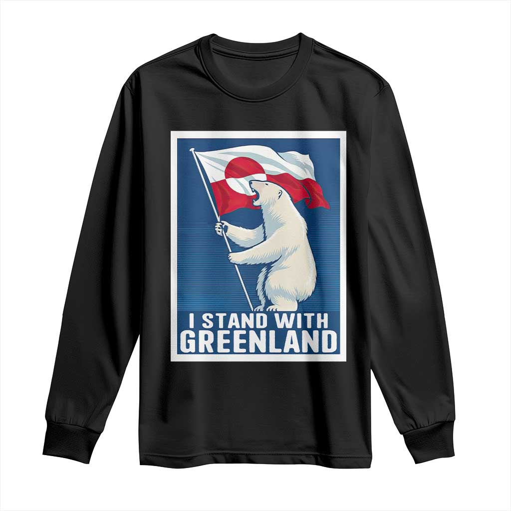 I Stand With Greenland Polar Bear Resist Long Sleeve Shirt Vintage Patriotic Propaganda Sovereignty Protest