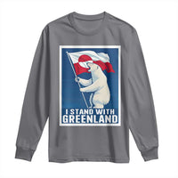 I Stand With Greenland Polar Bear Resist Long Sleeve Shirt Vintage Patriotic Propaganda Sovereignty Protest