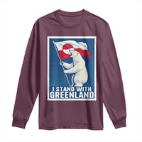 I Stand With Greenland Polar Bear Resist Long Sleeve Shirt Vintage Patriotic Propaganda Sovereignty Protest