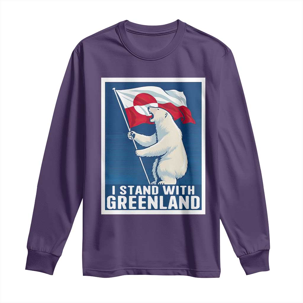 I Stand With Greenland Polar Bear Resist Long Sleeve Shirt Vintage Patriotic Propaganda Sovereignty Protest