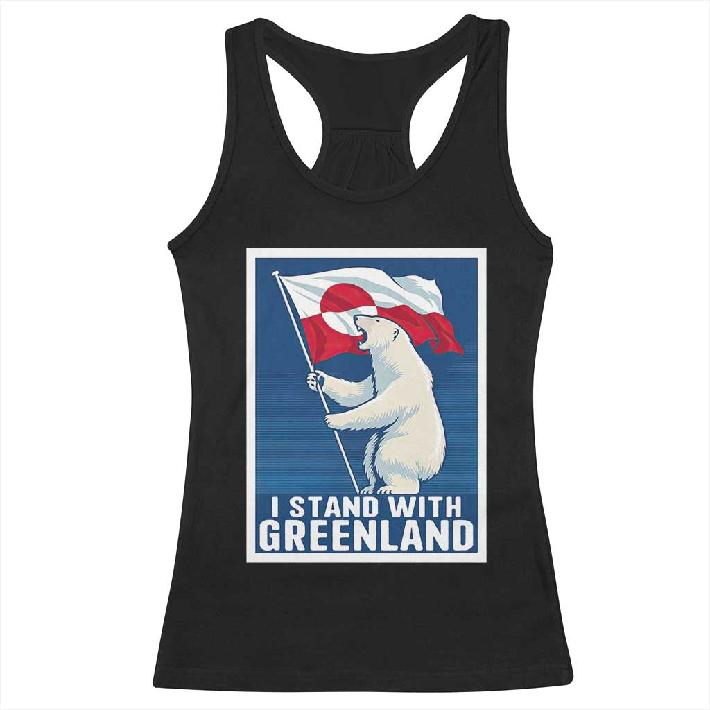 I Stand With Greenland Polar Bear Resist Racerback Tank Top Vintage Patriotic Propaganda Sovereignty Protest