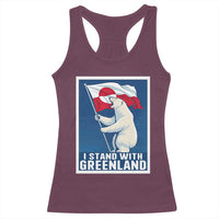 I Stand With Greenland Polar Bear Resist Racerback Tank Top Vintage Patriotic Propaganda Sovereignty Protest