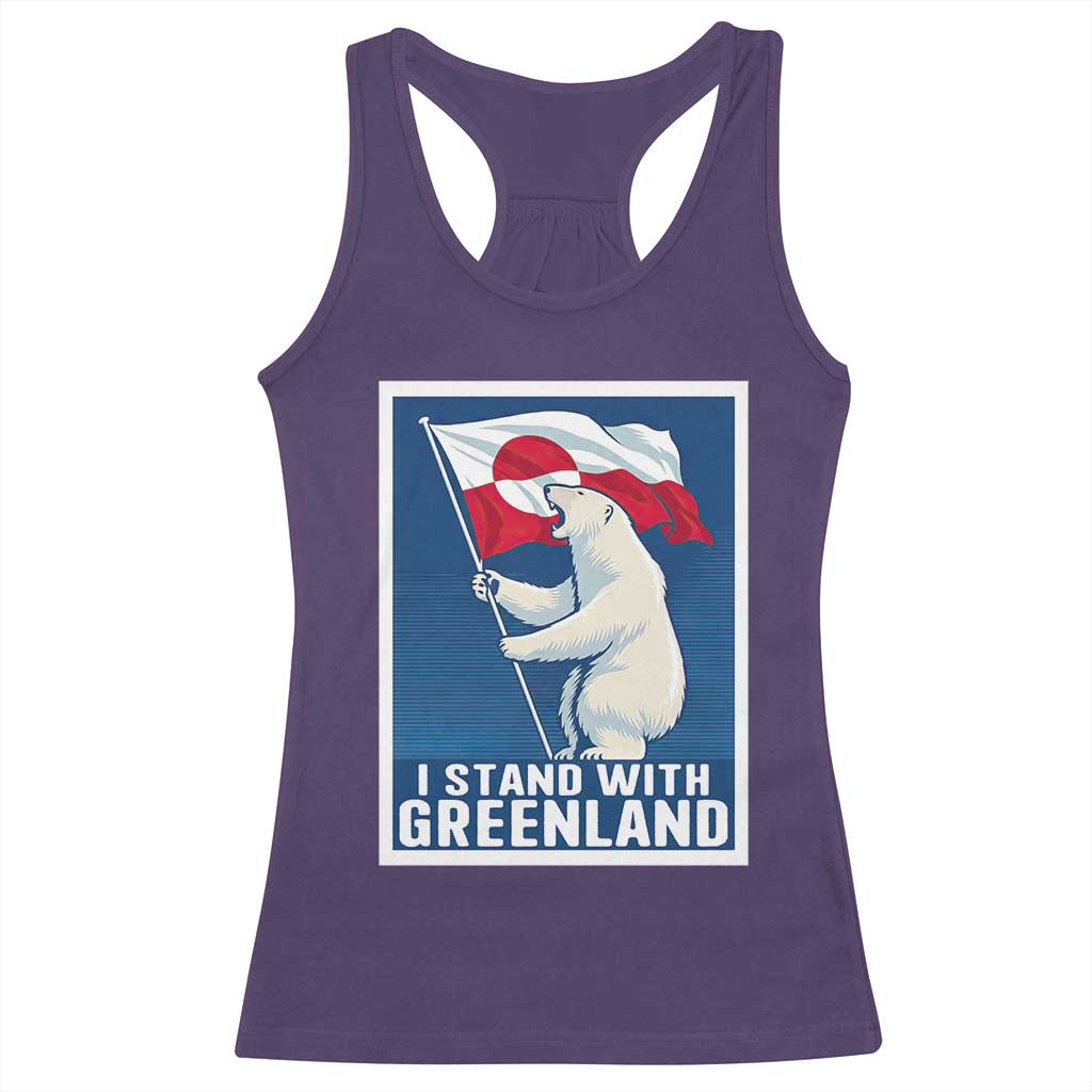 I Stand With Greenland Polar Bear Resist Racerback Tank Top Vintage Patriotic Propaganda Sovereignty Protest