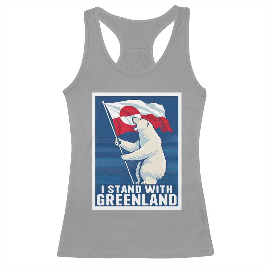 I Stand With Greenland Polar Bear Resist Racerback Tank Top Vintage Patriotic Propaganda Sovereignty Protest