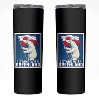 I Stand With Greenland Polar Bear Resist Skinny Tumbler Vintage Patriotic Propaganda Sovereignty Protest