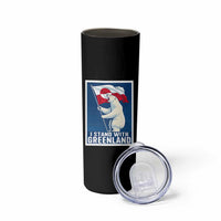 I Stand With Greenland Polar Bear Resist Skinny Tumbler Vintage Patriotic Propaganda Sovereignty Protest