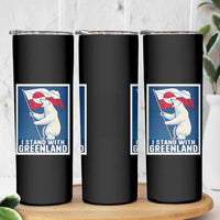 I Stand With Greenland Polar Bear Resist Skinny Tumbler Vintage Patriotic Propaganda Sovereignty Protest