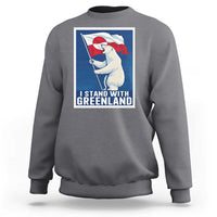 I Stand With Greenland Polar Bear Resist Sweatshirt Vintage Patriotic Propaganda Sovereignty Protest