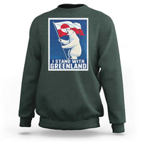 I Stand With Greenland Polar Bear Resist Sweatshirt Vintage Patriotic Propaganda Sovereignty Protest