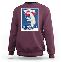I Stand With Greenland Polar Bear Resist Sweatshirt Vintage Patriotic Propaganda Sovereignty Protest