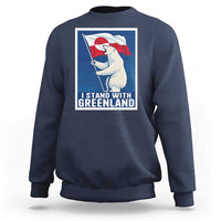 I Stand With Greenland Polar Bear Resist Sweatshirt Vintage Patriotic Propaganda Sovereignty Protest