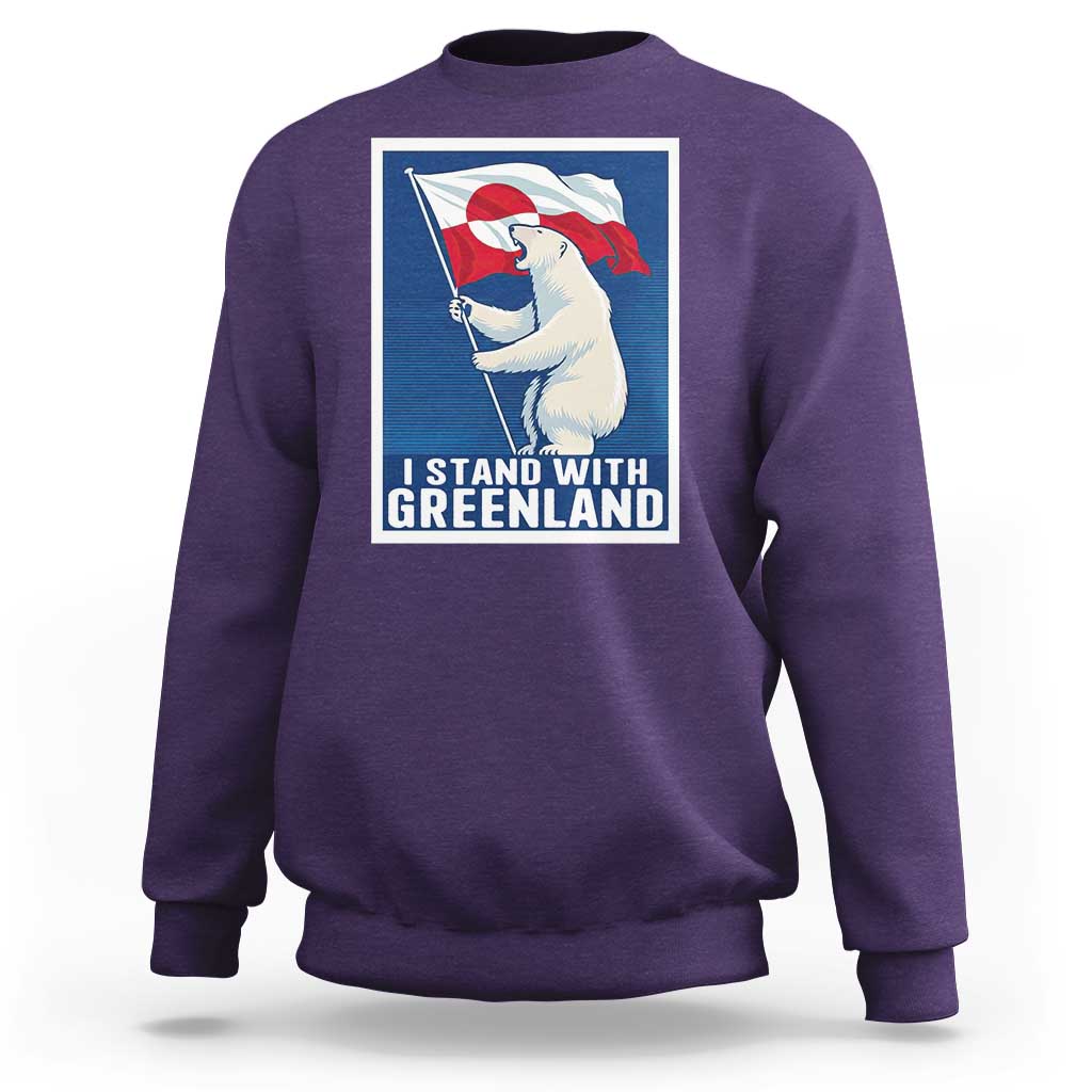 I Stand With Greenland Polar Bear Resist Sweatshirt Vintage Patriotic Propaganda Sovereignty Protest