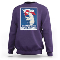 I Stand With Greenland Polar Bear Resist Sweatshirt Vintage Patriotic Propaganda Sovereignty Protest