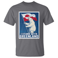 I Stand With Greenland Polar Bear Resist T Shirt Vintage Patriotic Propaganda Sovereignty Protest
