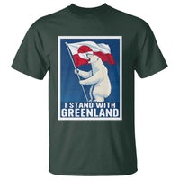 I Stand With Greenland Polar Bear Resist T Shirt Vintage Patriotic Propaganda Sovereignty Protest