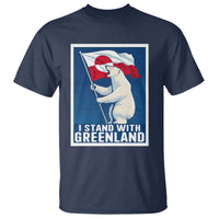 I Stand With Greenland Polar Bear Resist T Shirt Vintage Patriotic Propaganda Sovereignty Protest