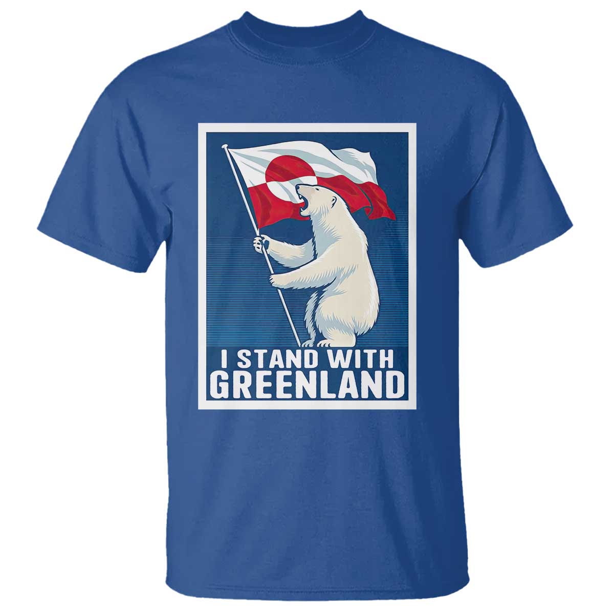I Stand With Greenland Polar Bear Resist T Shirt Vintage Patriotic Propaganda Sovereignty Protest