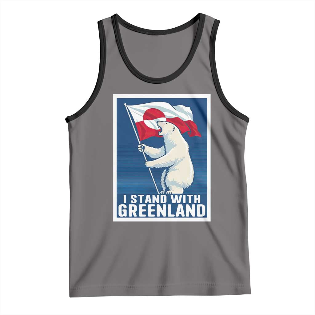 I Stand With Greenland Polar Bear Resist Tank Top Vintage Patriotic Propaganda Sovereignty Protest