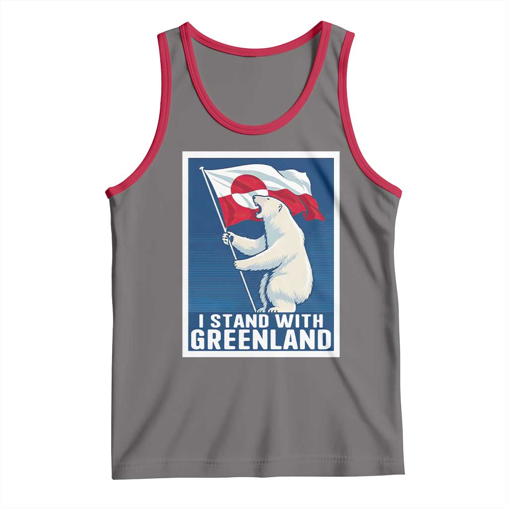 I Stand With Greenland Polar Bear Resist Tank Top Vintage Patriotic Propaganda Sovereignty Protest