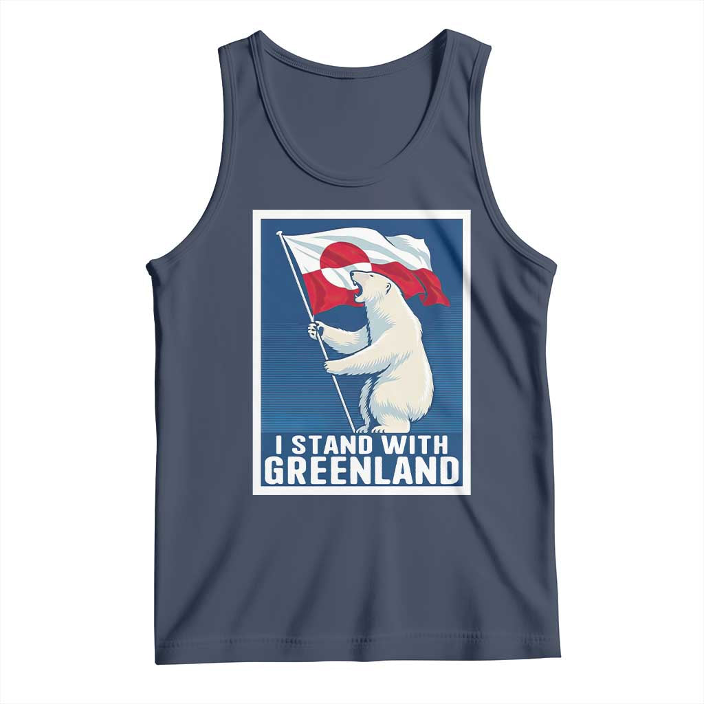 I Stand With Greenland Polar Bear Resist Tank Top Vintage Patriotic Propaganda Sovereignty Protest