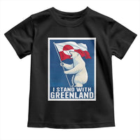 I Stand With Greenland Polar Bear Resist Toddler T Shirt Vintage Patriotic Propaganda Sovereignty Protest