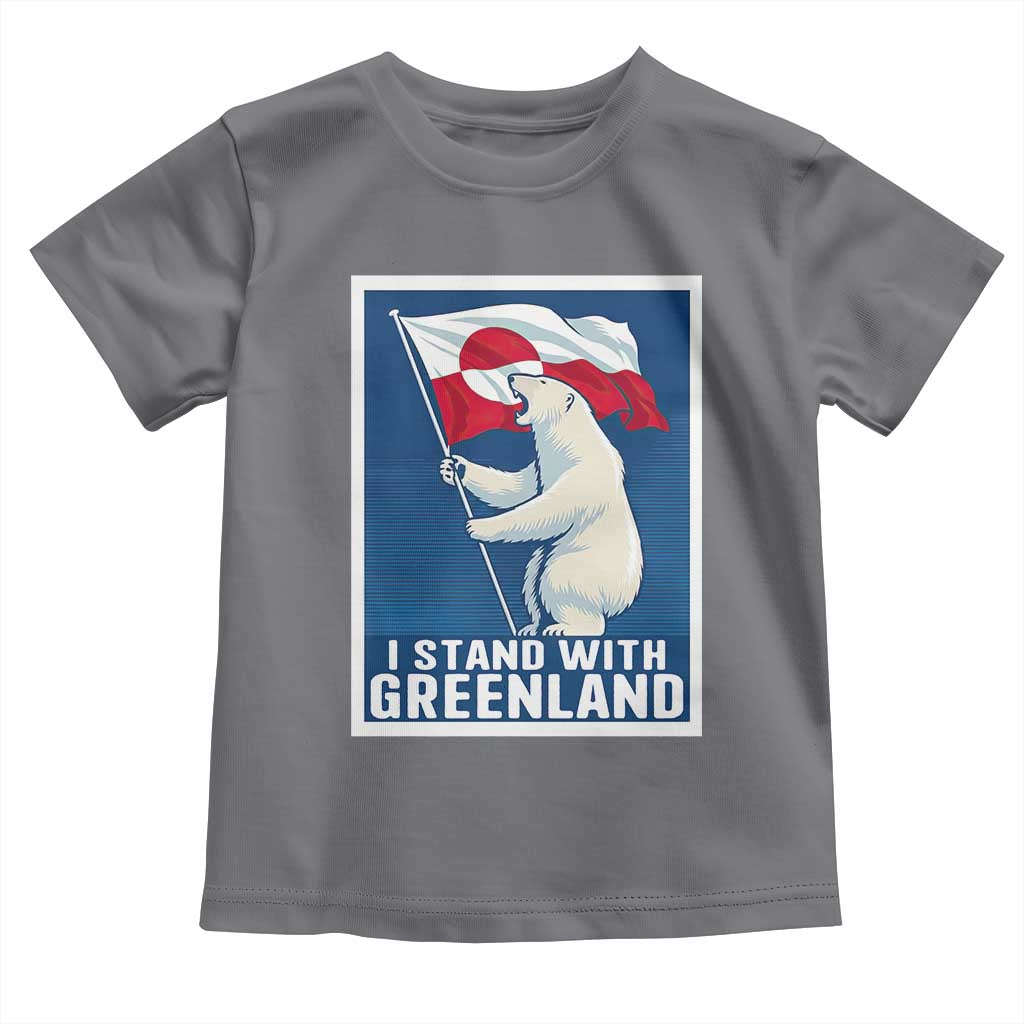 I Stand With Greenland Polar Bear Resist Toddler T Shirt Vintage Patriotic Propaganda Sovereignty Protest
