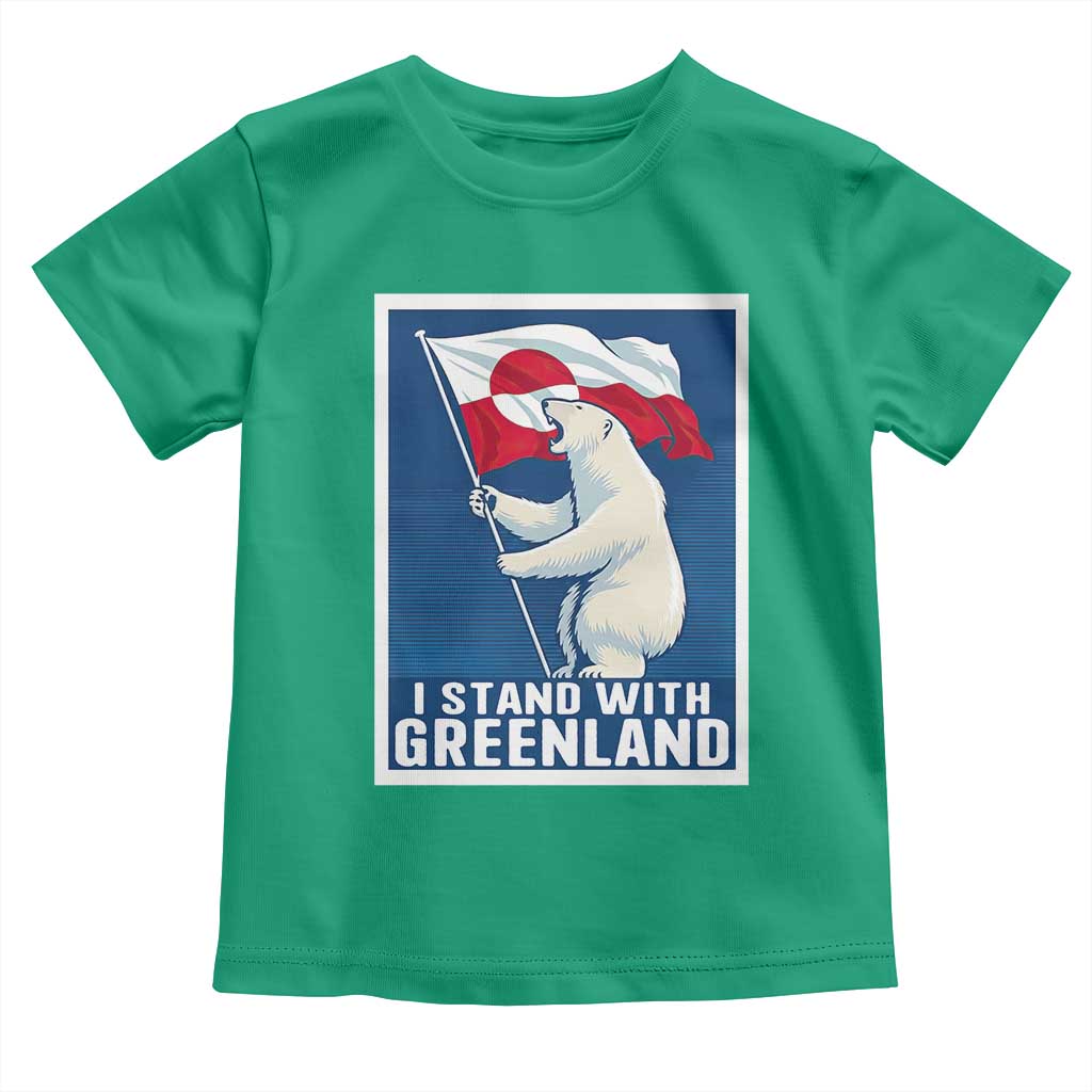 I Stand With Greenland Polar Bear Resist Toddler T Shirt Vintage Patriotic Propaganda Sovereignty Protest