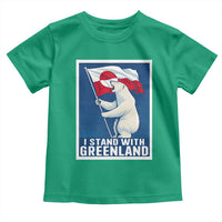 I Stand With Greenland Polar Bear Resist Toddler T Shirt Vintage Patriotic Propaganda Sovereignty Protest