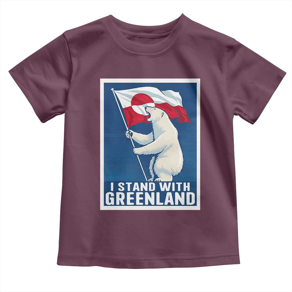 I Stand With Greenland Polar Bear Resist Toddler T Shirt Vintage Patriotic Propaganda Sovereignty Protest