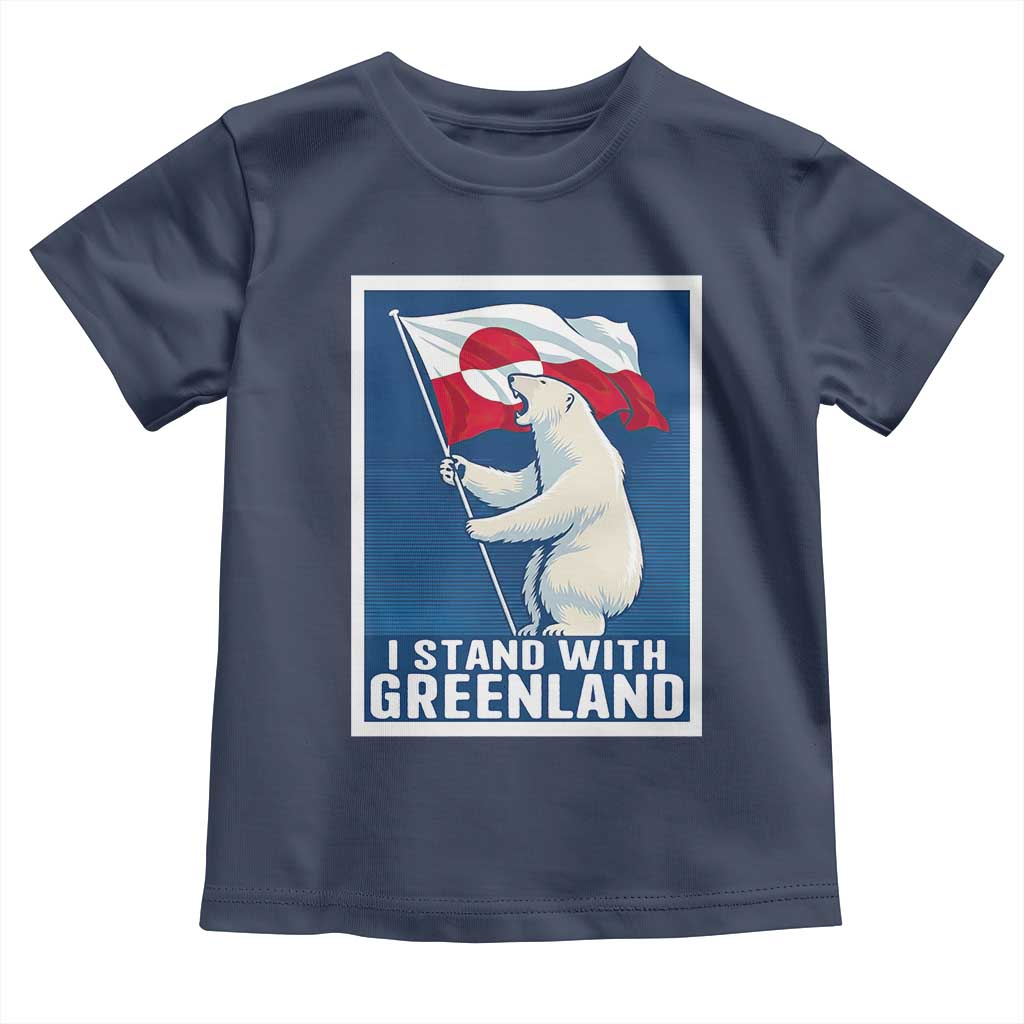 I Stand With Greenland Polar Bear Resist Toddler T Shirt Vintage Patriotic Propaganda Sovereignty Protest