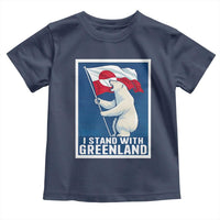 I Stand With Greenland Polar Bear Resist Toddler T Shirt Vintage Patriotic Propaganda Sovereignty Protest