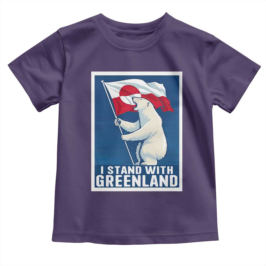 I Stand With Greenland Polar Bear Resist Toddler T Shirt Vintage Patriotic Propaganda Sovereignty Protest