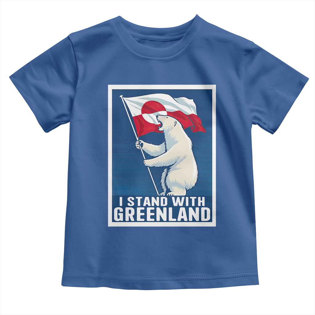 I Stand With Greenland Polar Bear Resist Toddler T Shirt Vintage Patriotic Propaganda Sovereignty Protest