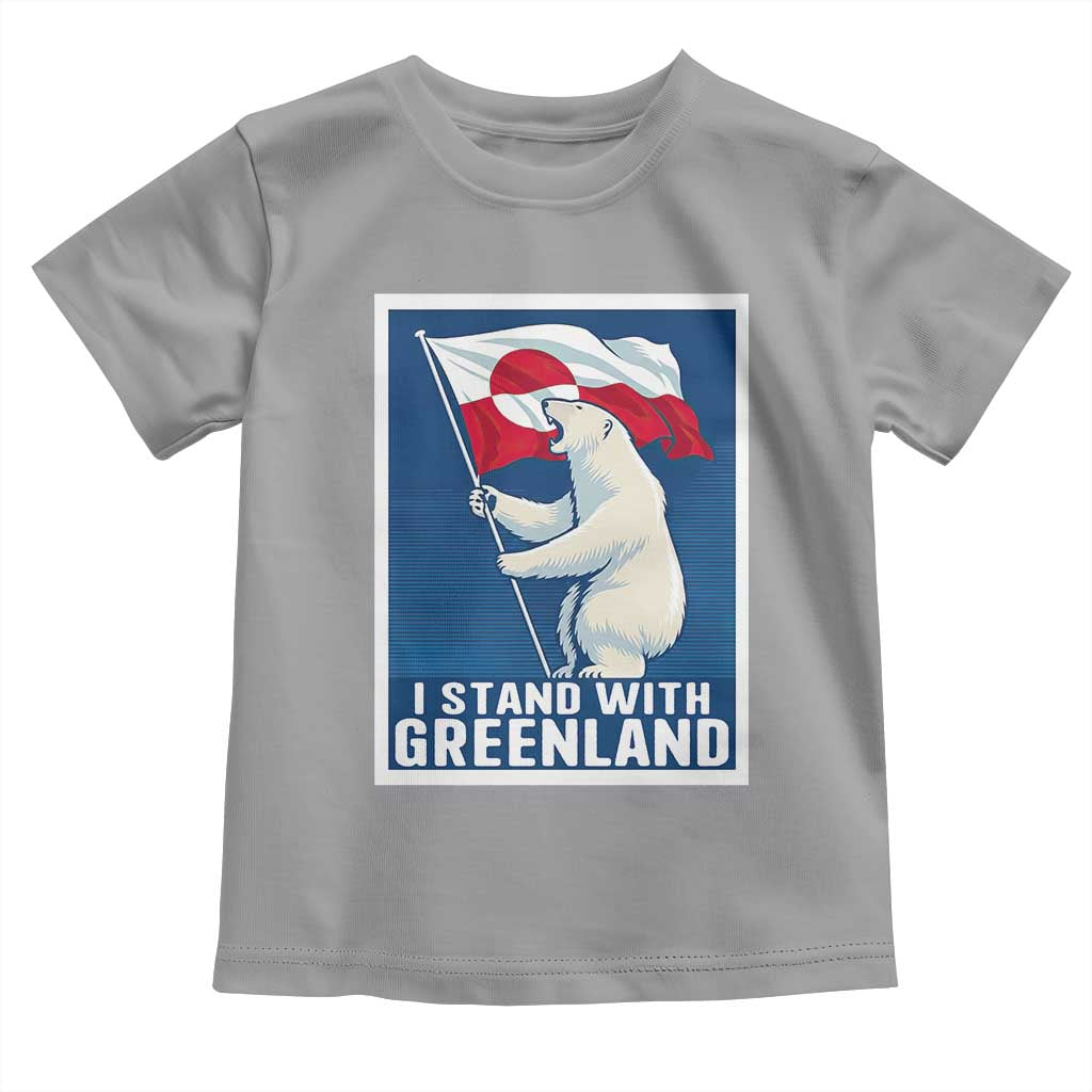 I Stand With Greenland Polar Bear Resist Toddler T Shirt Vintage Patriotic Propaganda Sovereignty Protest