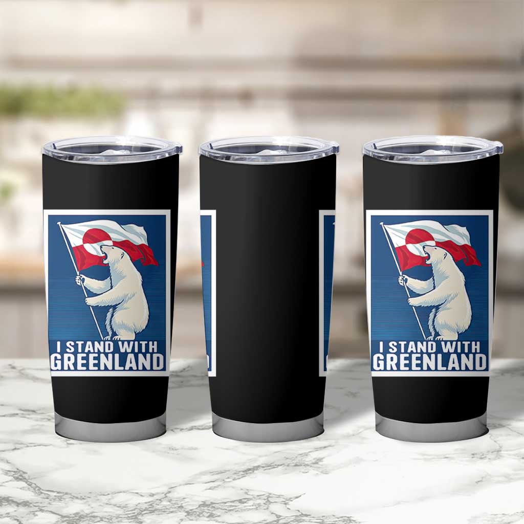 I Stand With Greenland Polar Bear Resist Tumbler Cup Vintage Patriotic Propaganda Sovereignty Protest