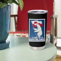 I Stand With Greenland Polar Bear Resist Tumbler Cup Vintage Patriotic Propaganda Sovereignty Protest