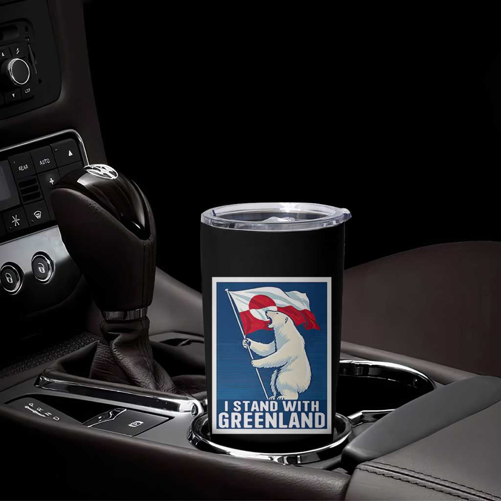 I Stand With Greenland Polar Bear Resist Tumbler Cup Vintage Patriotic Propaganda Sovereignty Protest