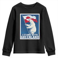 I Stand With Greenland Polar Bear Resist Youth Sweatshirt Vintage Patriotic Propaganda Sovereignty Protest
