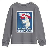 I Stand With Greenland Polar Bear Resist Youth Sweatshirt Vintage Patriotic Propaganda Sovereignty Protest